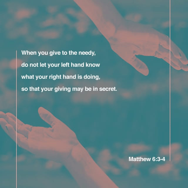 Youversion VotD – December 3, 2019 – Matthew 6:3 ESV